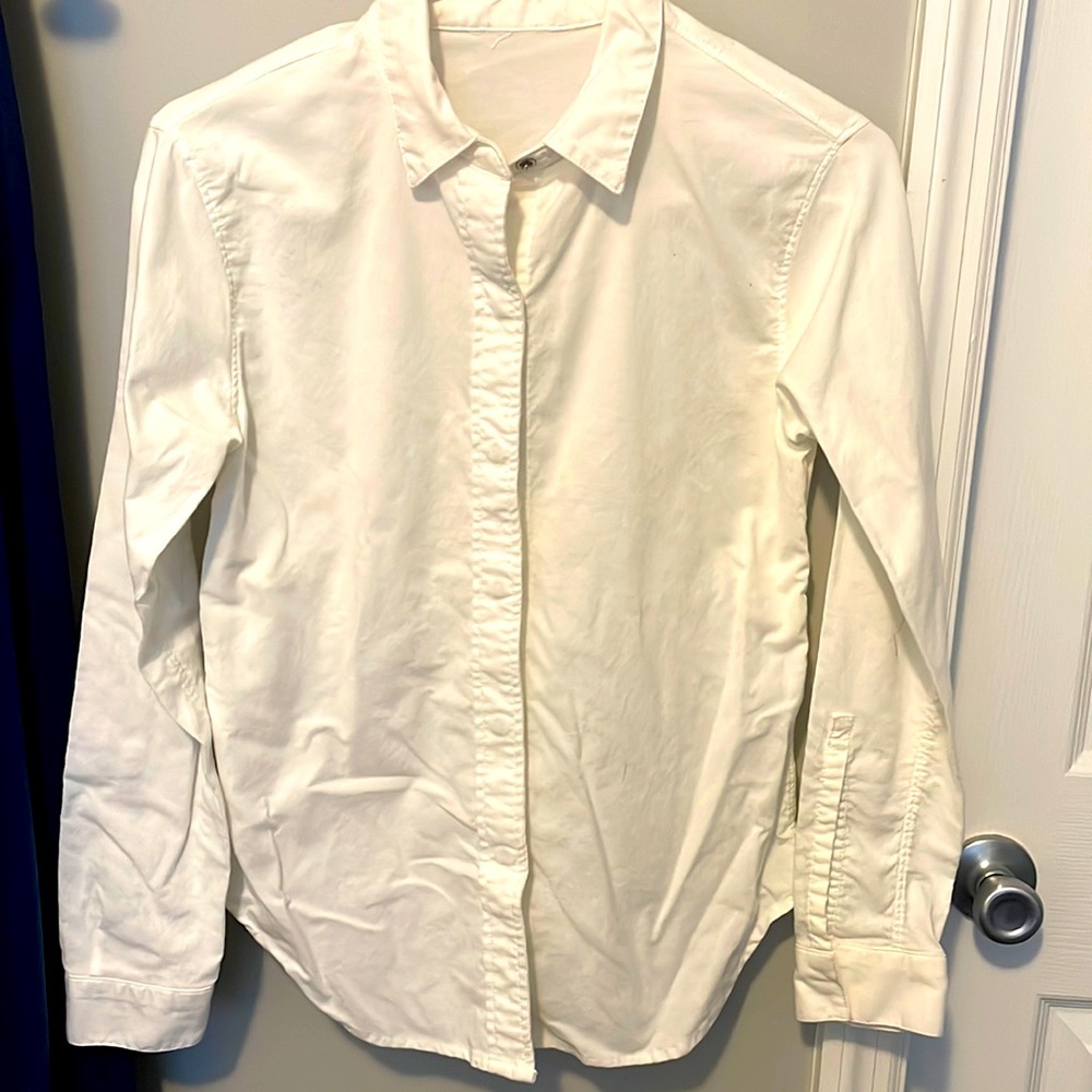 Lululemon snap up cotton shirt with vented back